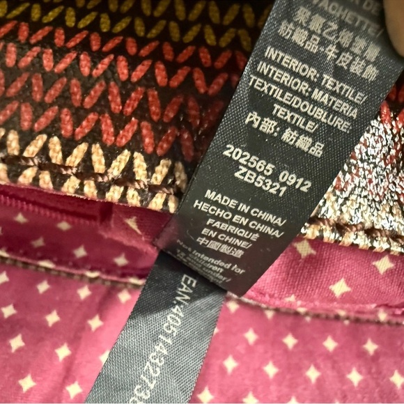 Fossil Key Per Coated Canvas Leather Trim Crossbody Messenger Bag Key charm - Picture 15 of 16